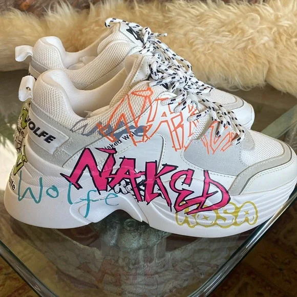 ❤️ NAKED WOLFE (NW)  BRAND NEW LEATHER CHUNKY PLATFORM LIMITED EDITION SNEAKER - Picture 5 of 7